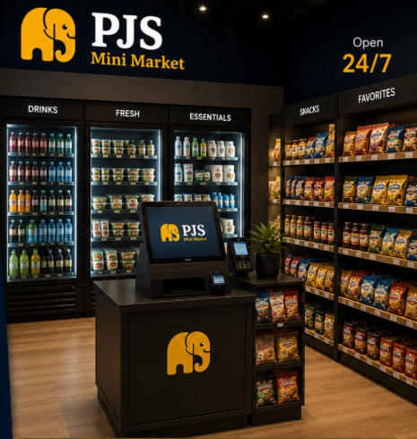 PJS Mini Market installed in a residential community
